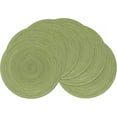 thumbnail image 1 of Nvzi Juego de 6 manteles individuales redondos para mesas de comedor, manteles individuales trenzados de algodón de 15 pulgadas,fiestas navideñas (verde guisante, 6), 1 of 5