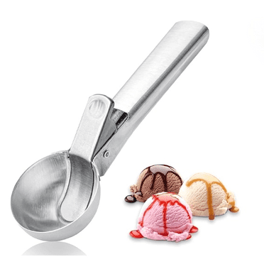 7.9 Inches Ice Cream Scoop,Portable Stainless Steel Ice Cream Scoop with Trigger and Comfortable Handle,Icecream Scoop Spoon Perfect for DIY Ice Cream,Fruit,Cookie