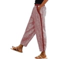 thumbnail image 2 of Women's Casual Pants Women'S Solid Color Striped Buttoned Cropped Trousers,Red Women's Casual Pants M, 2 of 3