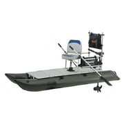 AQUOS 10.2ft Inflatable Pontoon Boat with Haswing 12V 65LBS Transom Trolling Motor