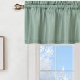 thumbnail image 4 of Valance for Bathroom, Waterproof Waffle Woven Textured Shower Curtain Valance Short Window Curtains, Rod Pocket Kitchen Valance Curtain Cafe Curtains, 60" x 15", Sage, 1xPanel, 4 of 4