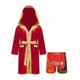 thumbnail image 1 of Fldy Tenues de Boxe pour Garçons, Ensemble Robe à Capuche en Satin Métallique et Shorts, Robe de Fête Déguisement A3 6, 1 of 5