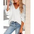 thumbnail image 3 of Sherrylily Women Oversized Deep V Neck Sweaters Sweater Pullover Long Sleeve Jumper, 3 of 6