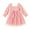 Pink, variant on Younger Tree Baby Girl Tutu Dress Toddler Fall Long Sleeve Square Neck Bowknot Princess Birthday Party Dresses for 3-4T