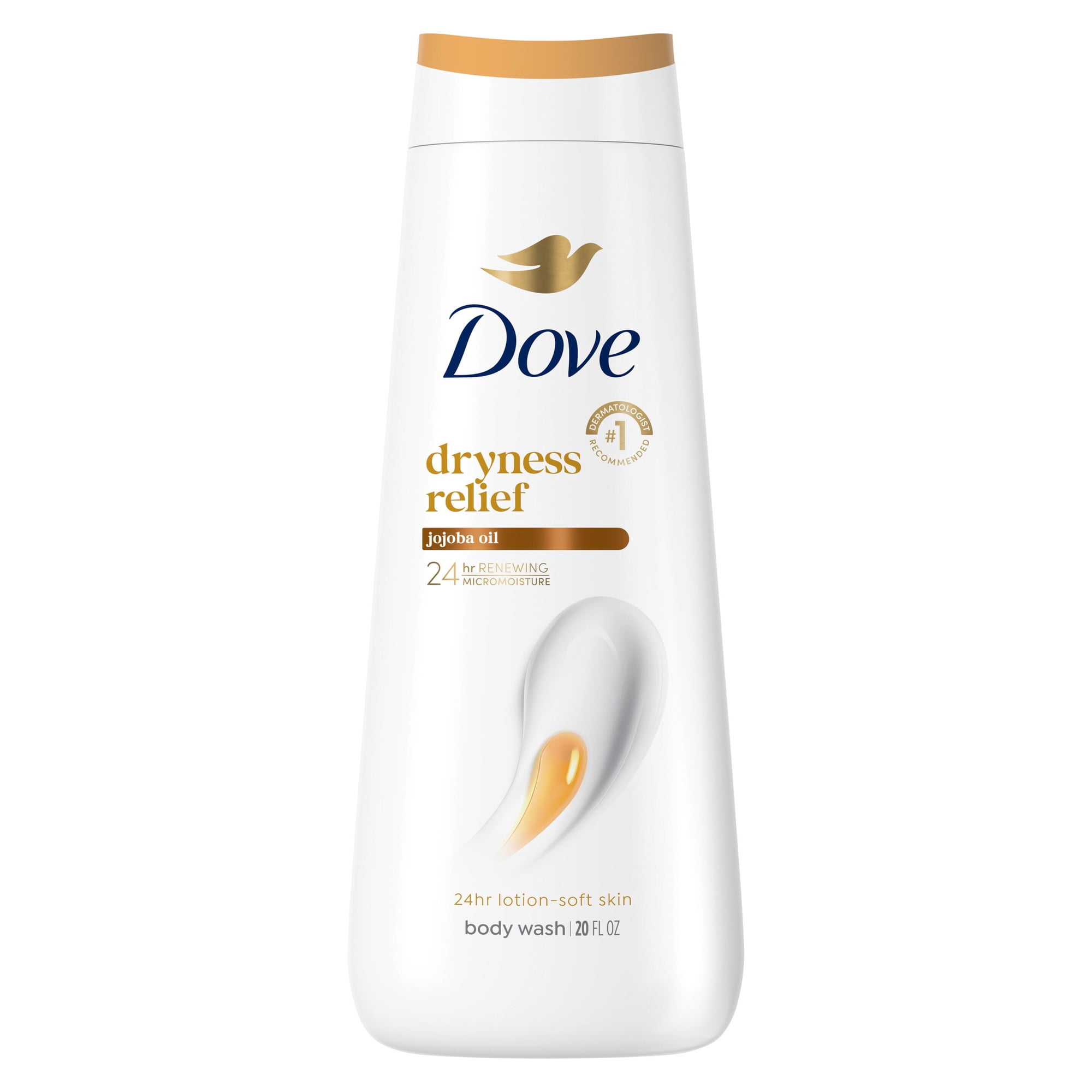 Dove Body Wash For 24hr Lotion-Soft Skin Dryness Relief With Jojoba Oil Moisturizing Skin Cleanser With No Sulfates No Parabens ,20 fl oz