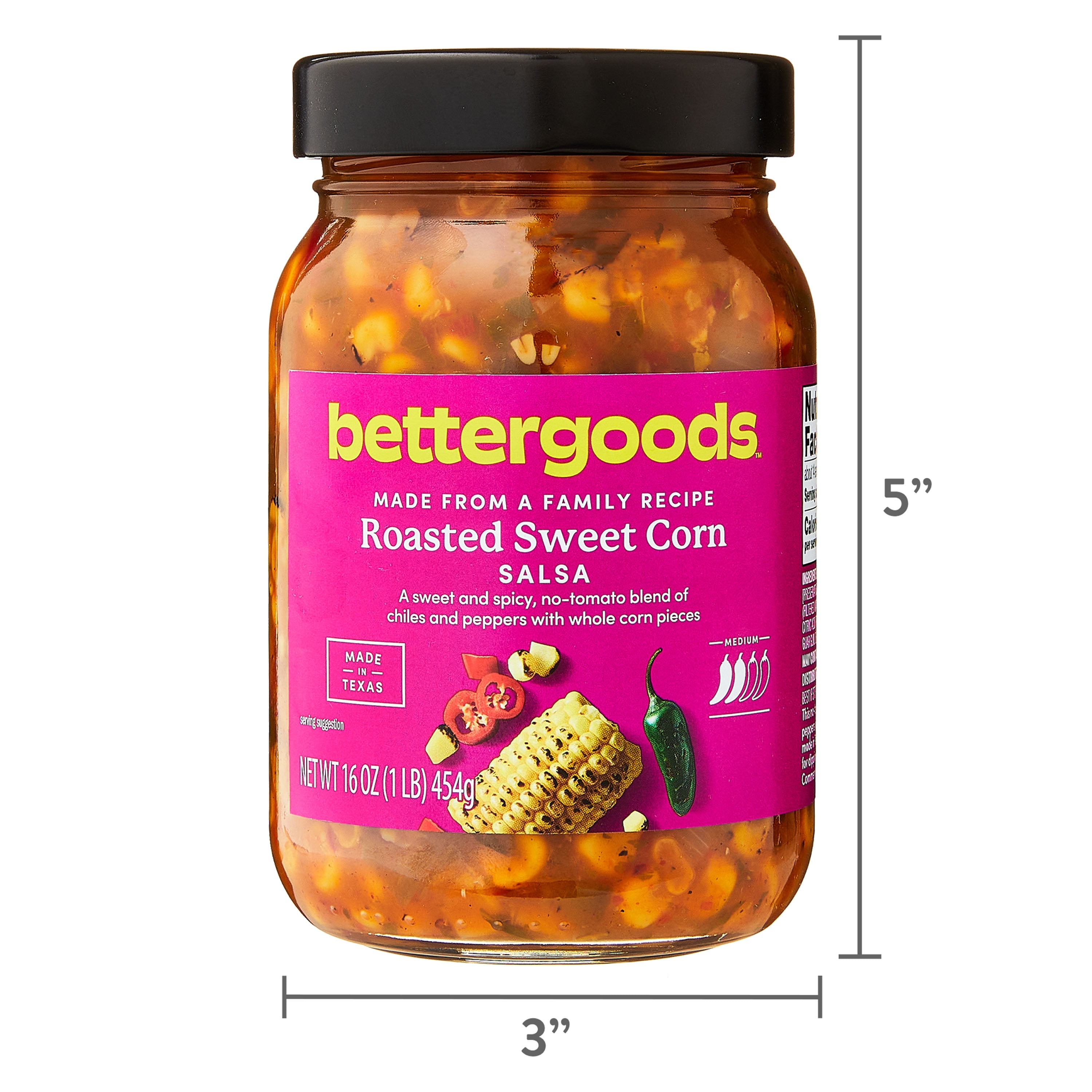 bettergoods Roasted Sweet Corn Salsa, Medium, 16 oz Jar