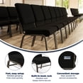 thumbnail image 4 of Flash Furniture 18.5''W Church Chair in Black Dot Patterned Fabric with Book Rack - Gold Vein Frame, 4 of 13