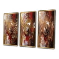thumbnail image 3 of Designart "Ancient Revelations Italian Gold and Red Abstract IV" Abstract Painting Framed Wall Art Set Of 3 - Gold Modern Frame Gallery Set For Office Decor, 3 of 6