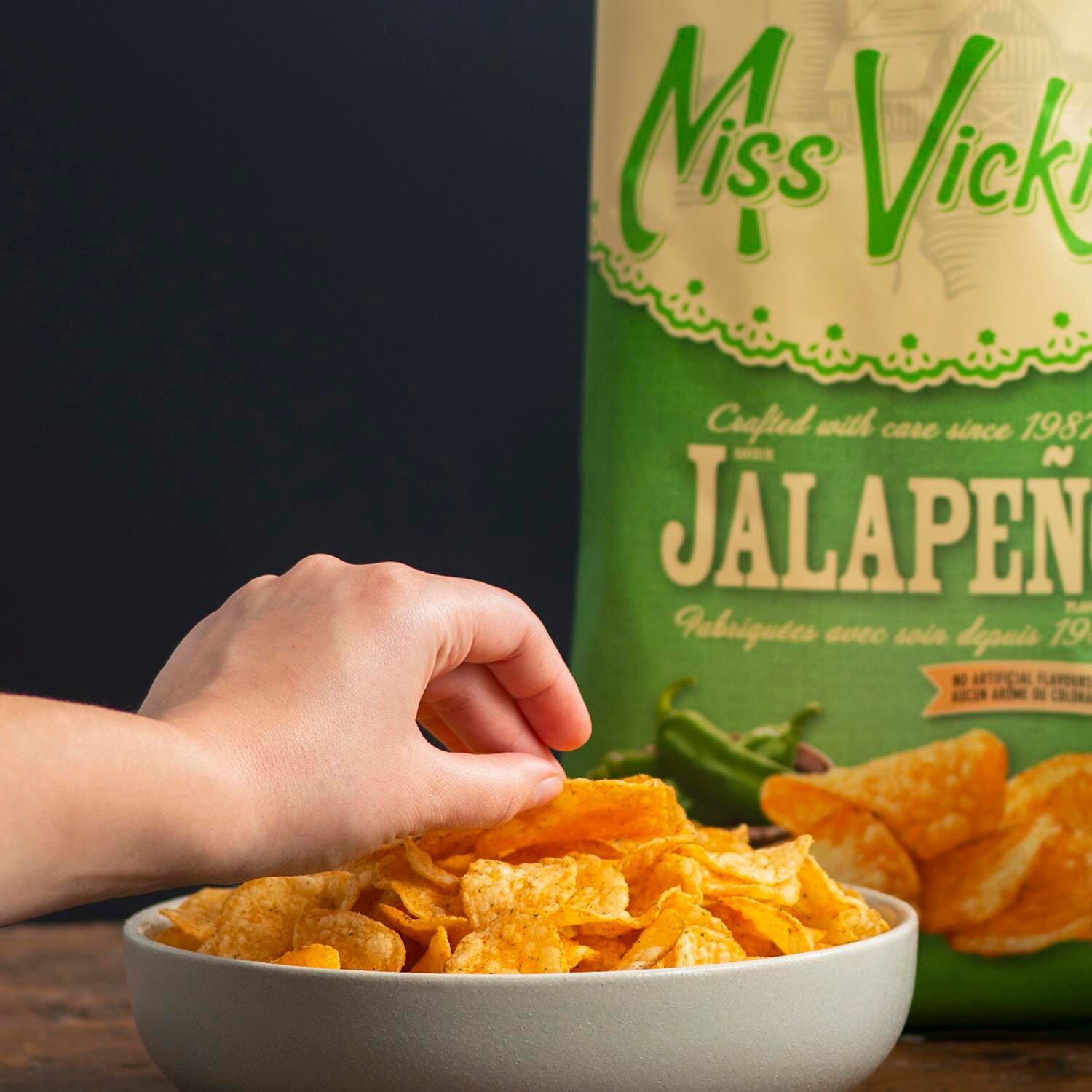 Miss Vickie's Jalapeño Kettle Cooked Potato Chips, 200 g.
