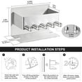 thumbnail image 7 of Toothbrush Holders - Wall Mounted Toothpaste Holder for Bathrooms, Stainless Steel Tooth Brushing Holder Shower Electric Tooth Brush Head Holder Organizer Storage Brushed Nickel Silver, 7 of 7