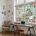 thumbnail image 5 of Eucalyptus Trucks Kitchen Curtain for Berdoom Living Room Cafe 54 Inch Length, Spring Farmhouse Floral Sage Green Plaid Tiers Curtains Light Filtering Drapes Window Treatment 2 Panels 52"Wx54"L, 5 of 8
