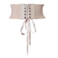 thumbnail image 1 of Cinturón elástico de cintura alta con cordones para mujer, corsé con correa atada beis B, 1 of 8