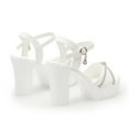 thumbnail image 5 of Dakaela Women's Platform Heels Sandals Chunky High Heel Dress Pumps Ankle Strap Wedding Party Shoes, 5 of 7