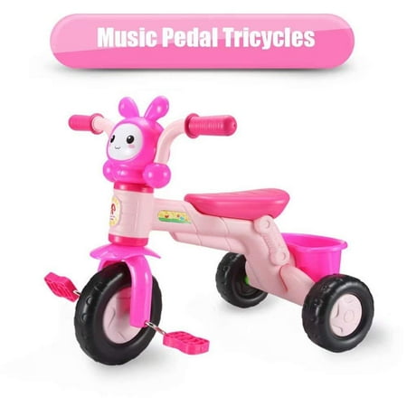 qiaoniuniu Kids' pedal Tricycles music rider trikes bike with a big rear basket for children age 2-8 Years Kids great gifts for boys girls birthday Maximum Weight 75 kg (Best Gifts For Bike Riders)