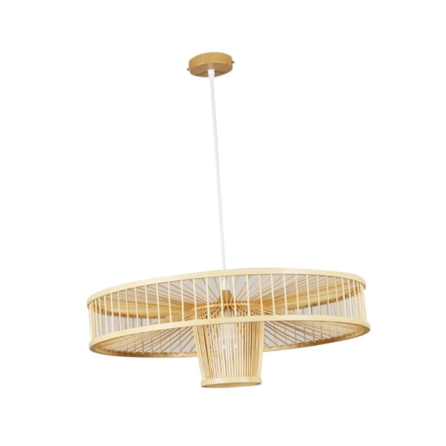 Rústico Bambú Colgante Luz Tonos Lámpara de Cubierta de luz Pantalla de repuesto Hogar Nórdico Bombilla Jaula Guardia para tienda Café Loft 50cmx18cm Gloria Pantalla tejida
