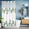 thumbnail image 6 of Green Leaf No Hooks Shower Curtain with Snap-in Liner Watercolor Leaves Pastoral Plant Spring Shower Curtains for Bathroom, Waterproof, Easy Install, Washable 36"x78", 6 of 9
