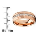 thumbnail image 4 of Metal Masters Men Tungsten Rose Goldtone Wedding Band Hammered Eternity Ring Cz Comfort-Fit, 4 of 6
