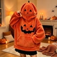 thumbnail image 2 of Zylarhe Halloween Sweatshirts for Kids Festive Pumpkin Hoodie for Girls Halloween Pumpkin Face Print Hooded Sweatshirt Orange 4-5 Years, 2 of 4