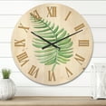thumbnail image 2 of Designart 'Close Up Of Tropical Leaf Of Monstera III' Farmhouse Wood Wall Clock, 2 of 5
