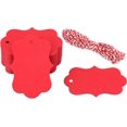 thumbnail image 1 of joycraft 100 Pcs Étiquettes Cadeaux Rouges Vierges, Étiquettes en Papier Kraft, Petites Étiquettes Cadeaux avec Ficelle, Étiquettes Réinscriptibles pour Emballage Cadeau, Mariage, Anniversaires, Vacances, Cadeaux de Fête et Baby Shower (2.75"x1.97 Pouces), 1 of 7