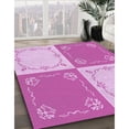 thumbnail image 3 of Ahgly Company Machine Washable Indoor Round Transitional Blossom Pink Area Rugs, 5' Round, 3 of 7