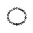 thumbnail image 2 of Crucible Jewelry Men's Jasper and Onyx Stone Bead Stretch Bracelet (10mm), 2 of 3