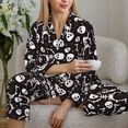 thumbnail image 6 of Daiia Skeleton for Women's Long-Sleeved Pajama Set – Soft & Comfortable Sleepwear Button-Up Pajamas Cozy Lounge Wear-XX-Large, 6 of 7