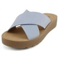 thumbnail image 2 of Soda Shoes Women Sandals Crisscross Strap Band&nbsp;Flatform Platform LUCY-S Light Sky Blue 8.5, 2 of 5