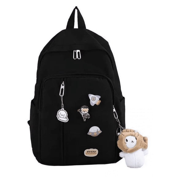 Mochila estilo colegial japonés linda con colgante.