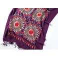 thumbnail image 3 of Women's Embroidered Oversize Tassel Shawl Scarf Wraps for Women-Purple, 3 of 5