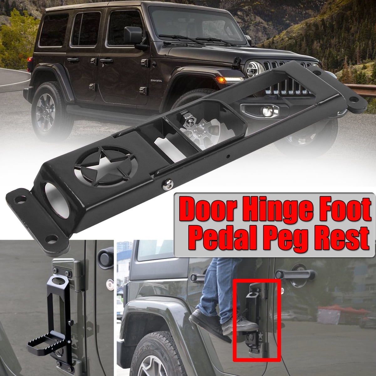 Door Hinge Side Foot Pedal Step Metal Solid Steel For Jeep Wrangler JK |  Walmart Canada