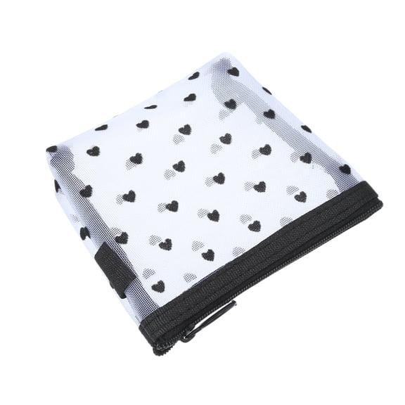 1 Pc Women Portable Travel Cosmetic Bags for Vacation Business Travel Gym Black Nylon Mesh