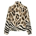 thumbnail image 6 of Jackets for Women Winter Coat Jackets Flannel Stand Collar Jacket(Leopard Zebra Mixed Print Fabric,Size:S-4XL), 6 of 7