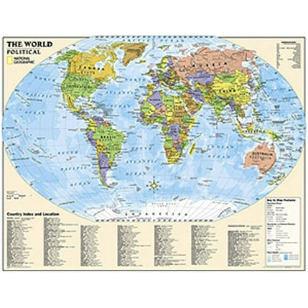 National Geographic Maps RE01020564 Éducation Politique Mondiale Grades 4-12
