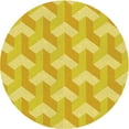 thumbnail image 1 of Ahgly Company Indoor Round Patterned Banana Yellow Area Rugs, 3' Round, 1 of 1