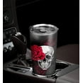 thumbnail image 4 of 20oz Unique Skull Gifts for Men, Women, Gothic Gifts for Women, Goth Gifts, Valentines Day Gifts for Her, Him, Inspirational Rose Flower Skull Tumbler Cup, Insulated Travel Coffee Mug with Lid, 4 of 6