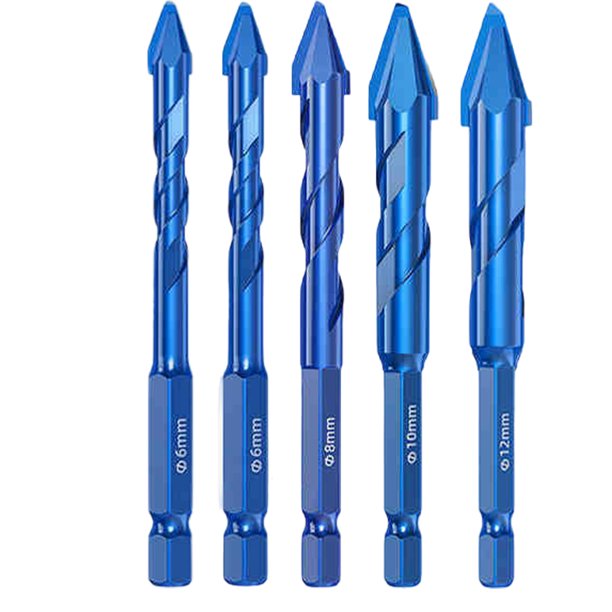 Taladro Broca Excéntrico Alta Resistencia TIEMBRA SEDILLADO PITO PARA LOS VIDRIOS (5 PC)