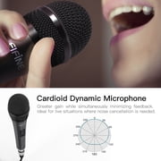 FIFINE K6 Wired Karaoke Microphone with 14.8ft Cable, Handheld Speaker Microphone with On/Off Switch, 6.35mm Jack, Dynamic Mic for Singing, Speech
