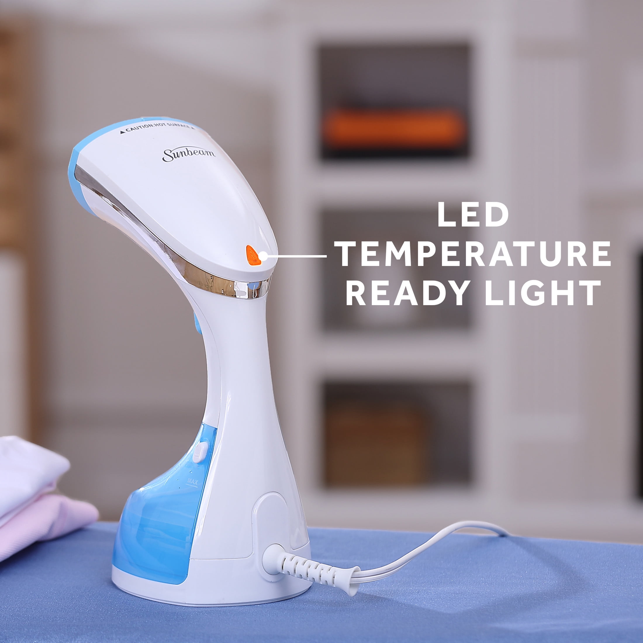 Sunbeam 1200W Handheld Steamer Extra Burst of Steam Feature White and Blue Finish