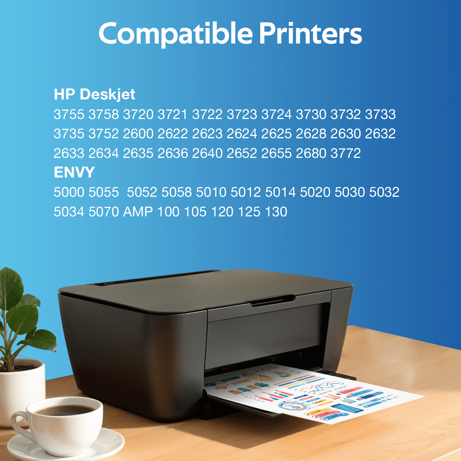 65 Ink for Compatible for HP 65XL Ink Cartridge for Printer (2 Pack)