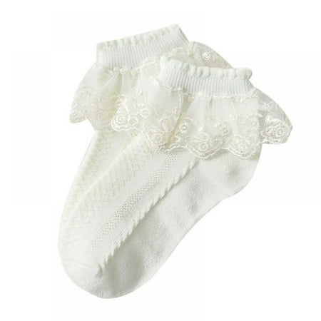 

Kids Girl s Socks With Lace Decor For Dance Performance Spring/autumn/summer Lovely Breathable Short Socks 1-12T
