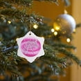 thumbnail image 7 of 3drose, Magical Unicorn and Stars on Pink Swirl, 3 inch Snowflake Porcelain Ornament, 7 of 7
