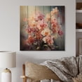 thumbnail image 2 of Designart "Peach Orchids love expression II" Floral Print on Natural Pine Wood, 2 of 5