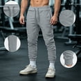 thumbnail image 2 of Men's Slim Jogger Pants Casual Tapered Drawstring Elastic Waist Jogging Sweatpants Running Exercise Gym Workout Athletic Pants with pockets Light Gray XL, 2 of 7