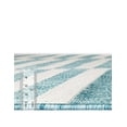 thumbnail image 4 of Unique Loom Outdoor Striped Collection Area Rug - Striped (4' 1" x 6' 1" Rectangle Light Aqua/Ivory), 4 of 6