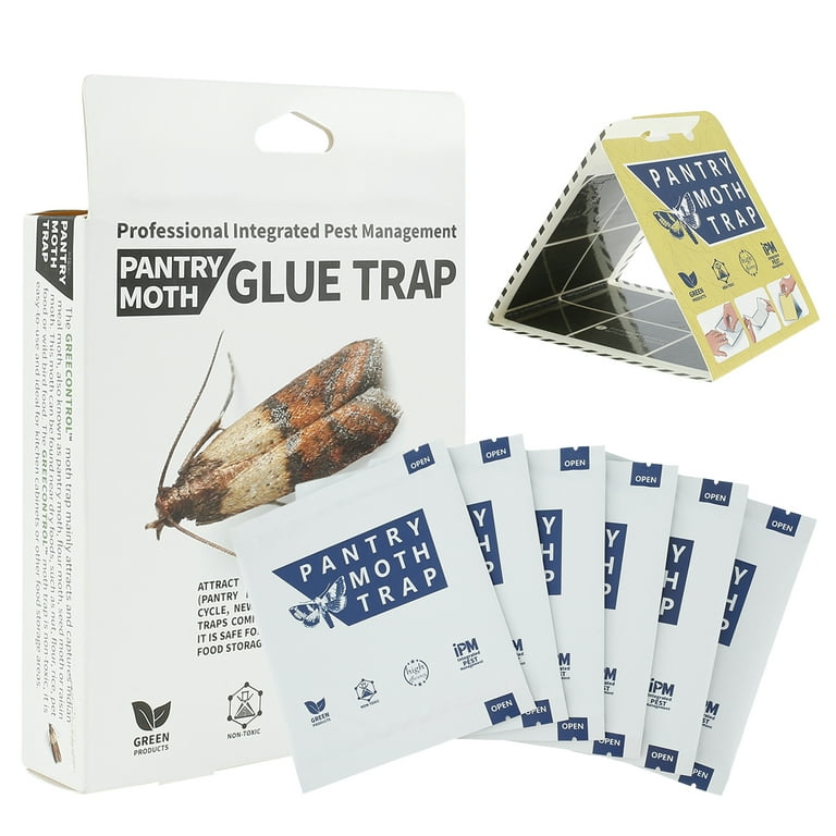 Premium Pantry Moth Traps with Pheromones Prime, Non-Toxic Sticky Glue Trap  fo