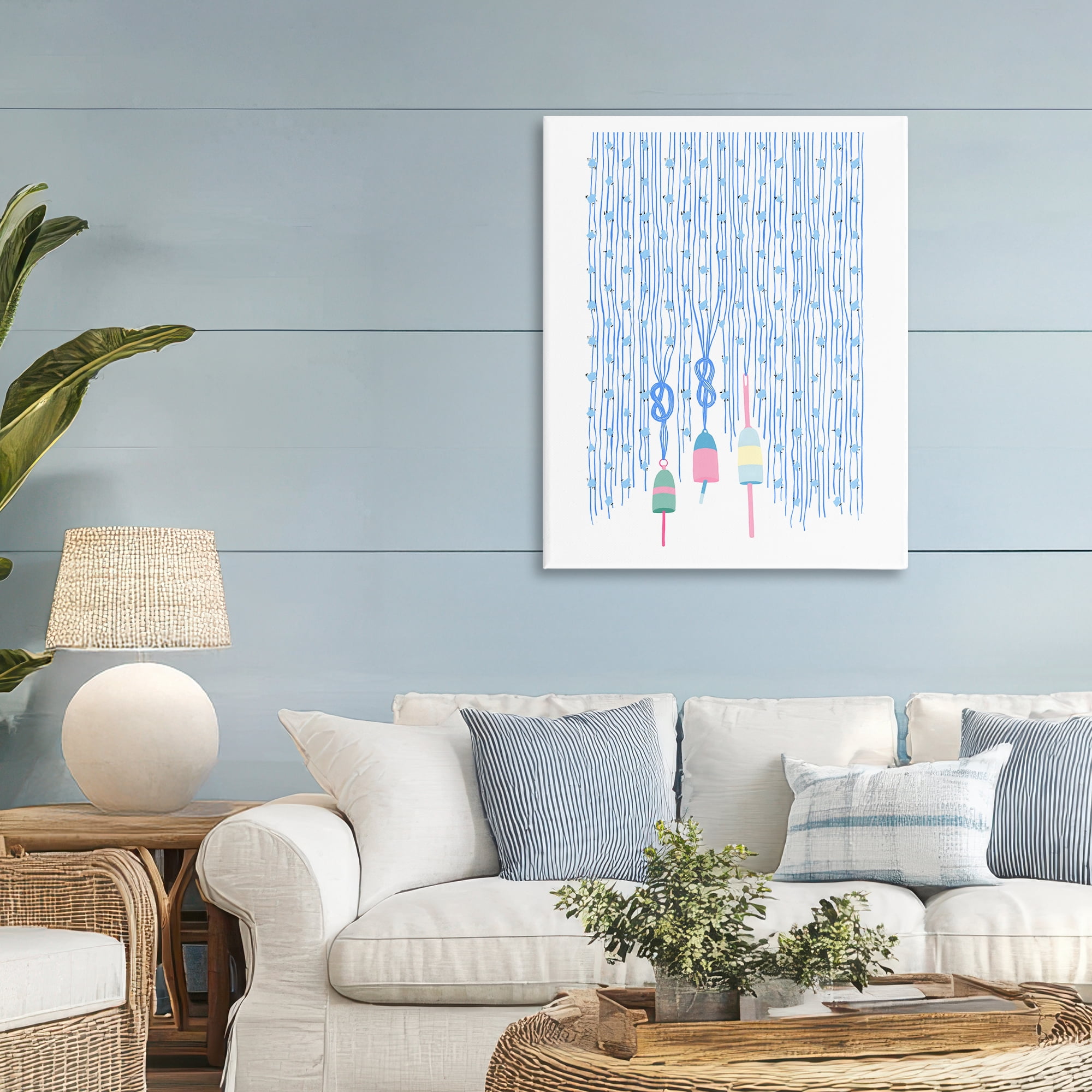 Stupell Industries Hanging Buoys on Ropes Canvas Wall Art, design by Melissa Tilley