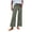 Army Green_#a02, variant on Wide Leg Cropped Pants for Women Crop Linen Pants High Waisted Flare Lightweight Trousers Capri Work Pants Business Casual Teacher Ankle Pants with Pockets Red L