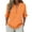 Orange, variant on Womens Summer Tops Casual Spring Tee Solid Color Half Sleeve V-Neck Y2K Loose T-Shirts