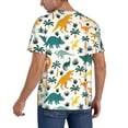 thumbnail image 2 of Picia Dinosaurs and Tropical Leaves Pattern Mens Polo Shirts Quick Dry Short Sleeve Golf T Shirt Performance Moisture Wicking Casual Workout Baseball T-shirt-X-Large, 2 of 7